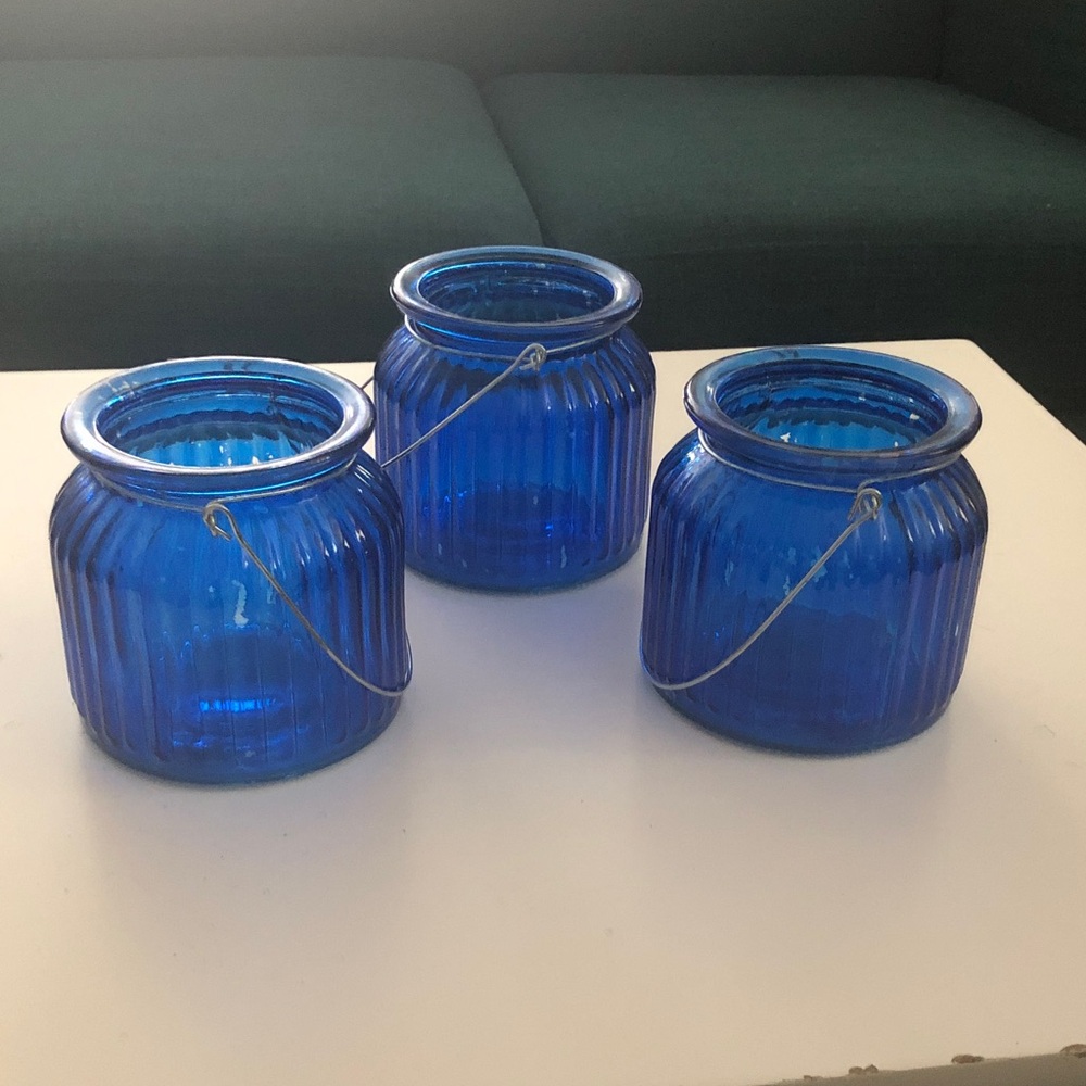 Sapphire Decorative Glass Jars